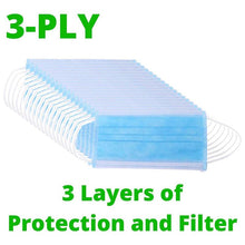 Load image into Gallery viewer, Non-woven Virus Protective Face Mask 3 Ply Hypoallergenic Ear Loop Disposable Face Mask
