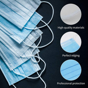 Non-woven Virus Protective Face Mask 3 Ply Hypoallergenic Ear Loop Disposable Face Mask